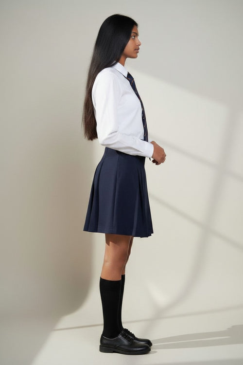 Girls White Long Sleeve School Uniform Shirt