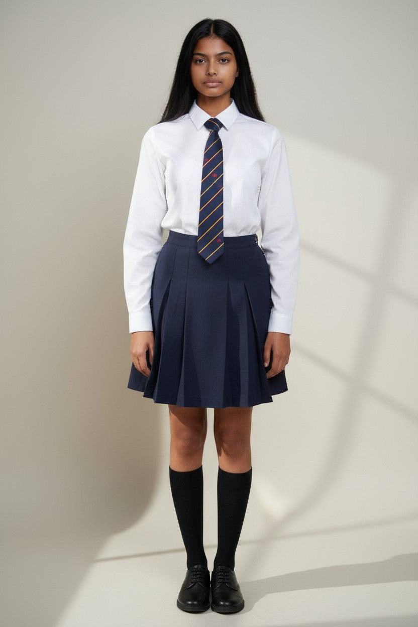 Girls White Long Sleeve School Uniform Shirt