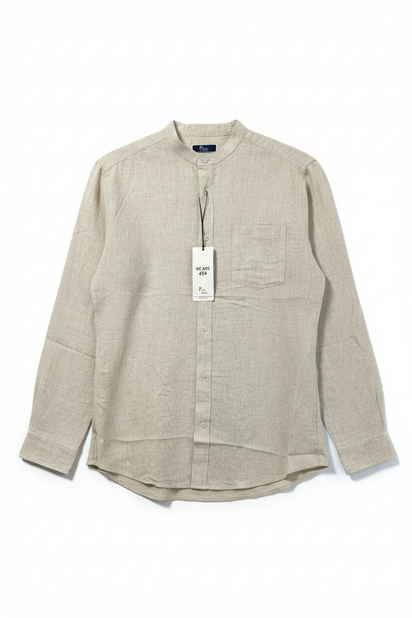 Men's Linen Blend Long Sleeve Casual Shirt