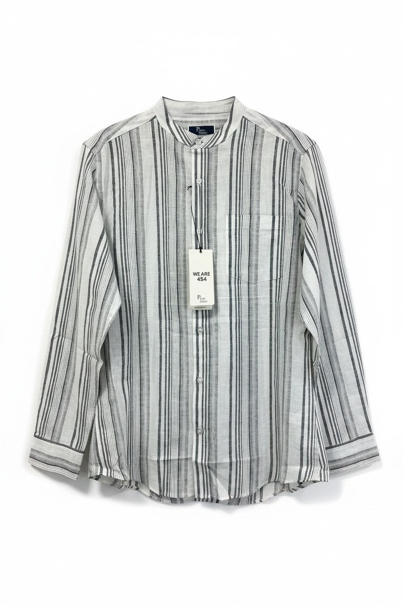 Men's Linen Blend Long Sleeve Casual Shirt