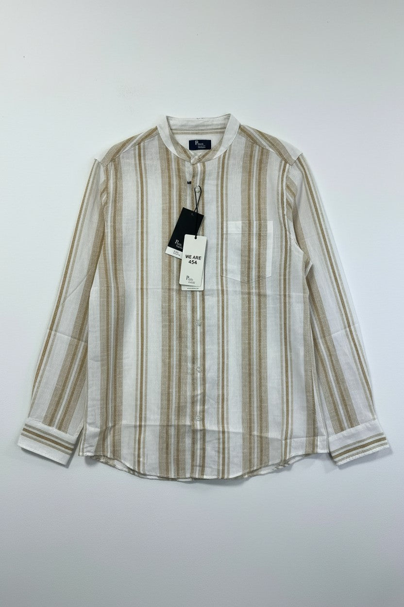 Men's Linen Blend Long Sleeve Casual Shirt