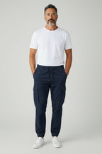 Men's Stretch Cargo Trousers Slim Fit 7 Pocket Utility Jogger