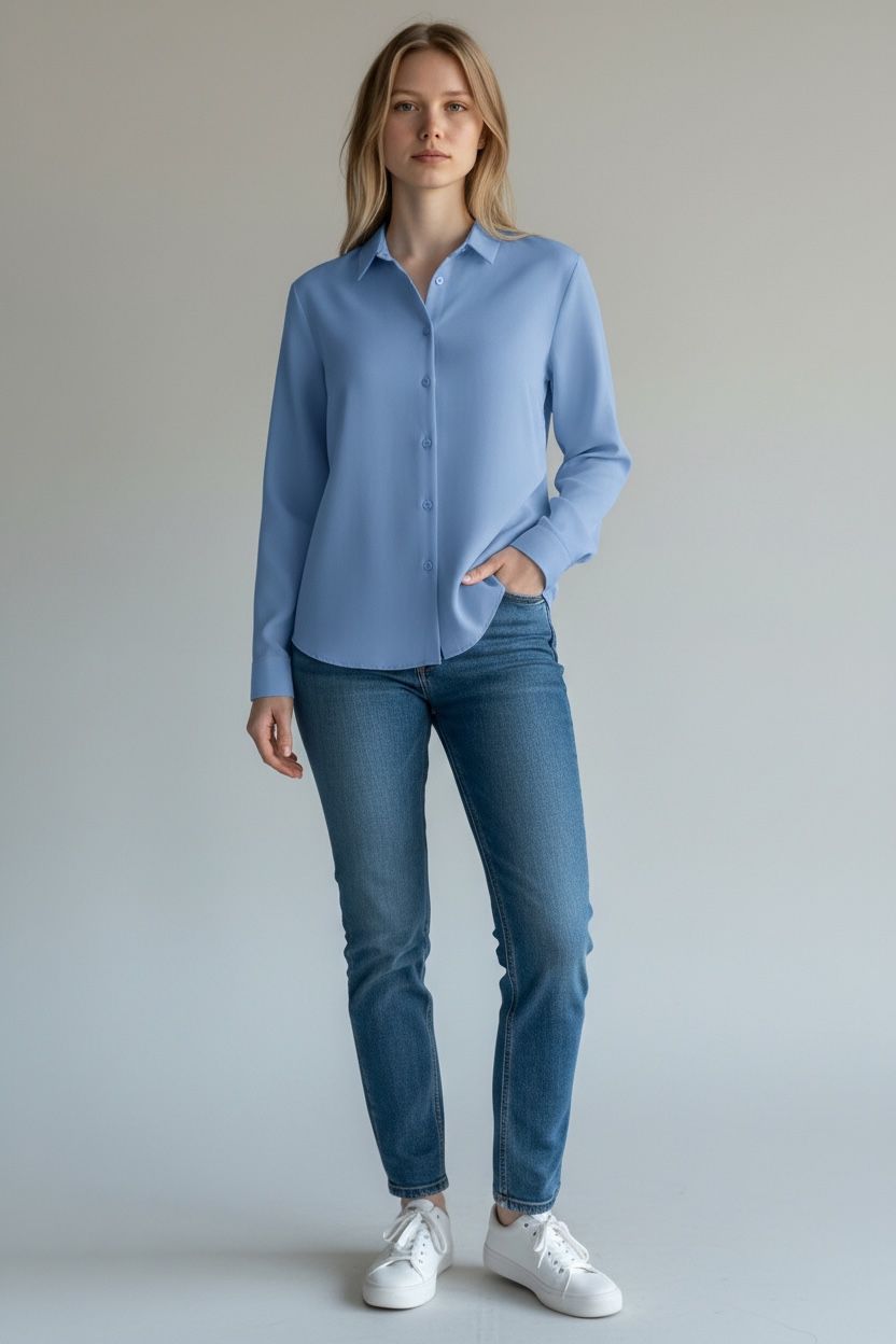 Women's Long Sleeve Stretch Formal Blouse Shirt Pack of 12 pcs