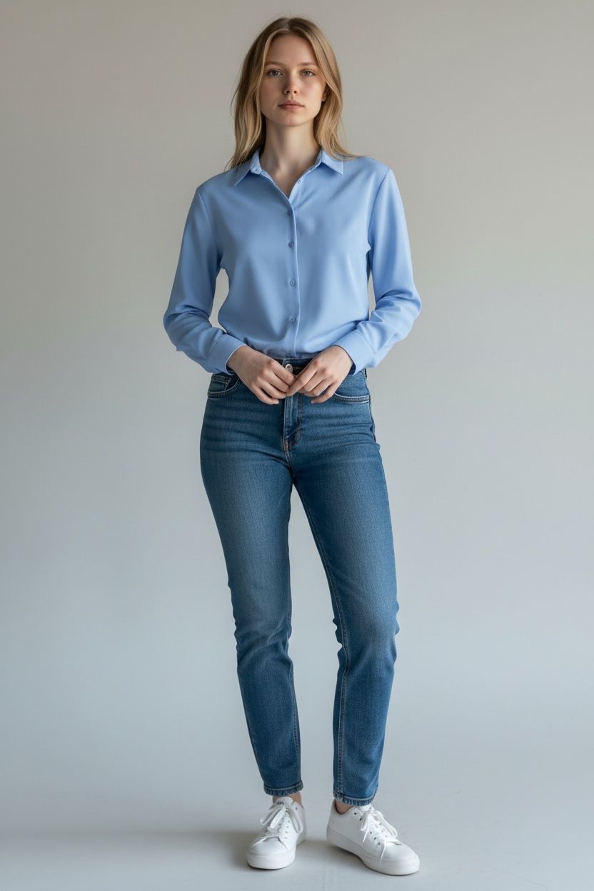 Women's Long Sleeve Stretch Formal Blouse Shirt Pack of 12 pcs