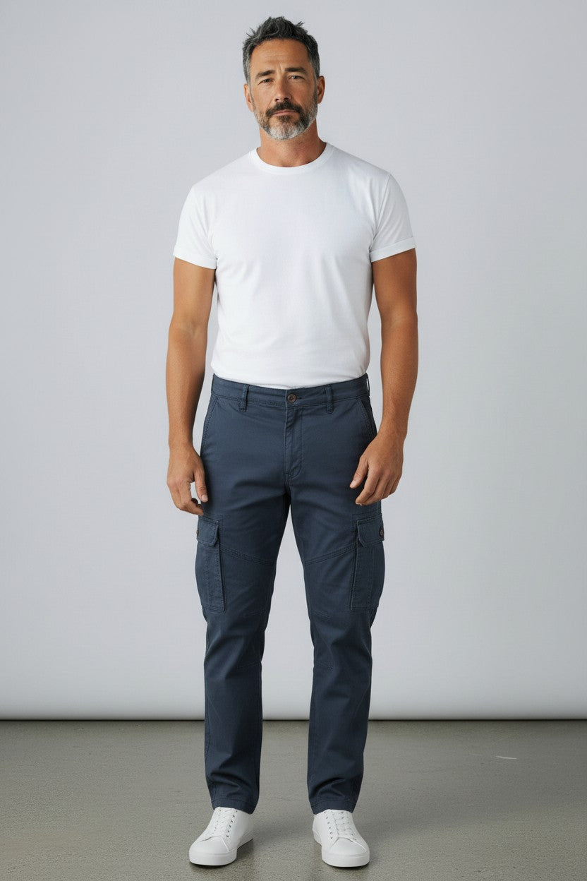 Men's Slim Fit 7-Pocket Cargo Trousers Pack of 12 pcs