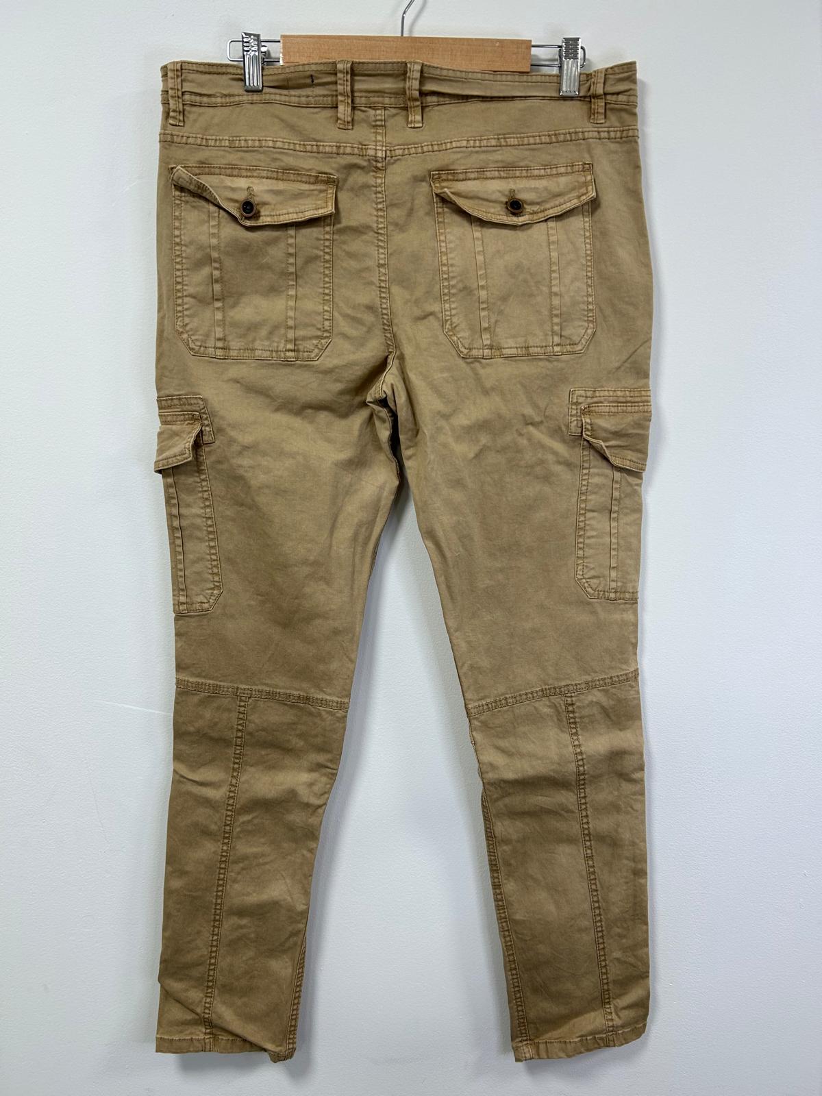 Men's Slim Fit Stretch Cargo Chino Trousers