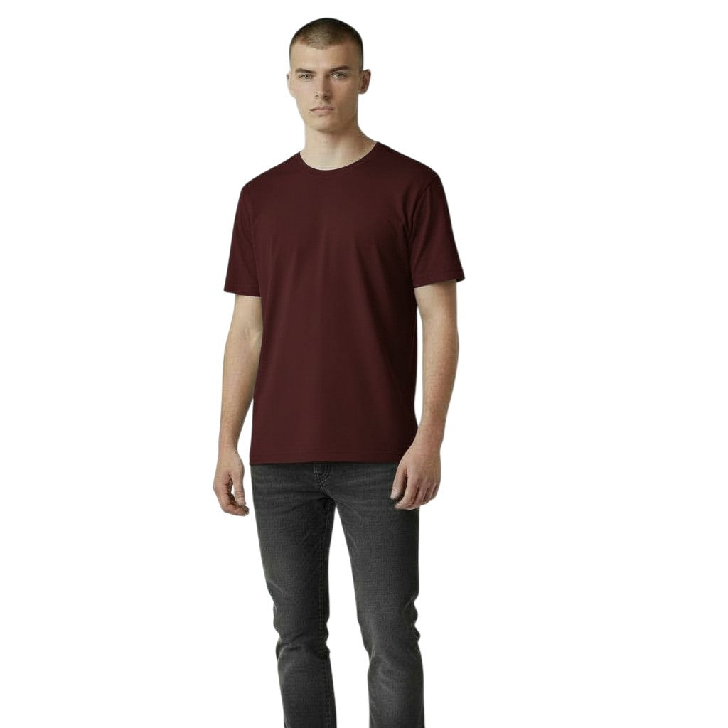 Mens T shirt Plain Essential 100% Cotton Short Sleeves Quality Solid Tee