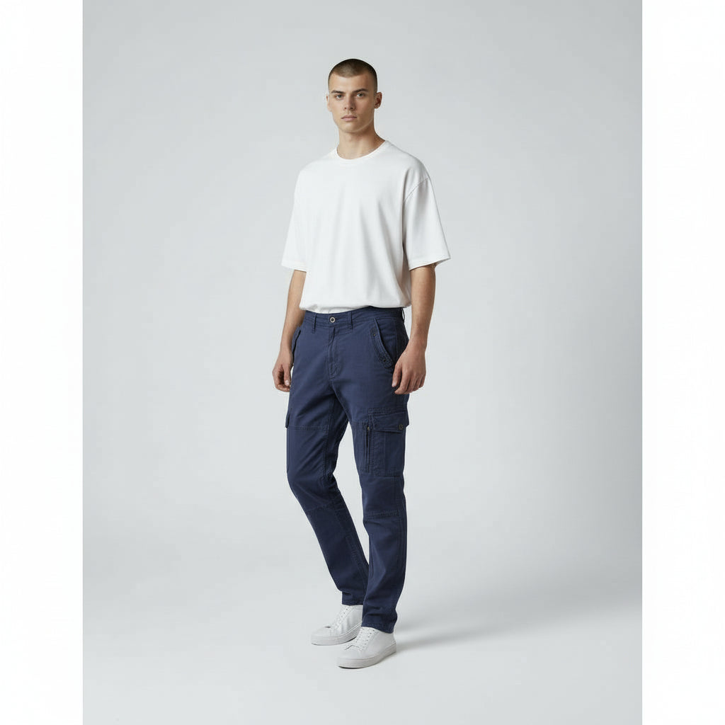 Men's Slim Fit Stretch Cargo Chino Trousers