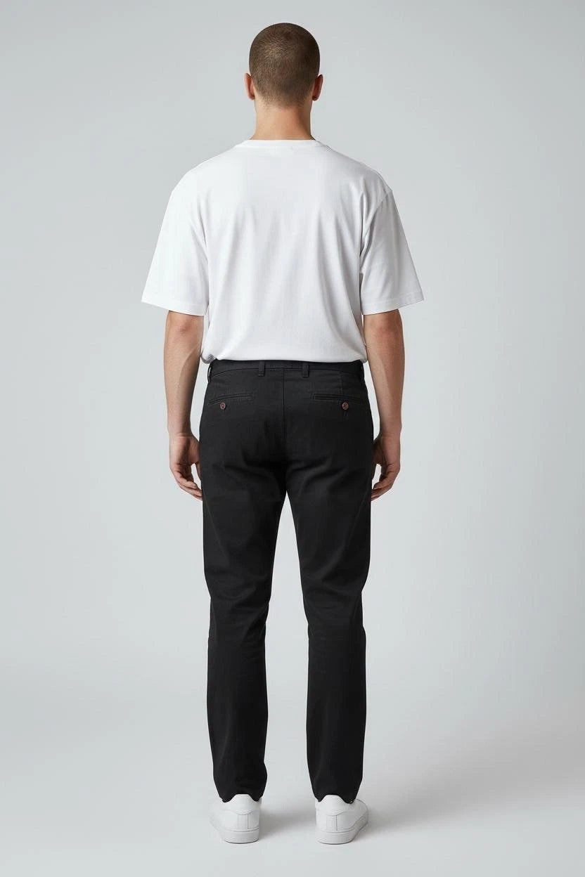 Men's Cotton Stretch Slim Fit Chino Trousers