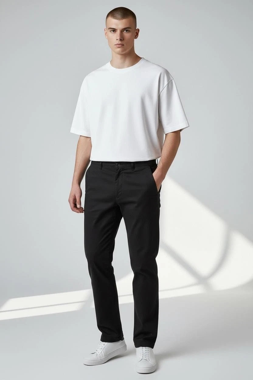 Men's Cotton Stretch Slim Fit Chino Trousers