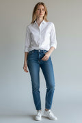 Women's White Long Sleeve Stretch Formal Blouse Shirt Pack of 12 pcs