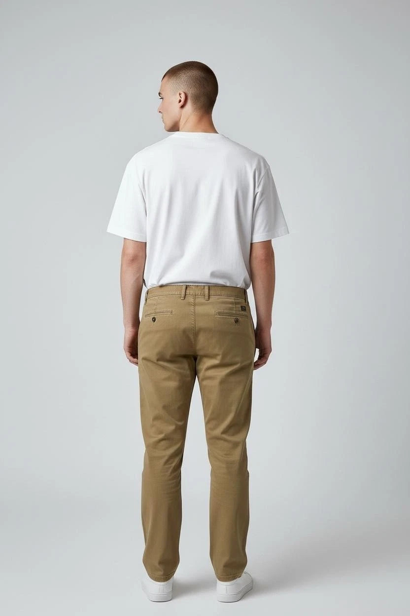 Men's Cotton Stretch Slim Fit Chino Trousers