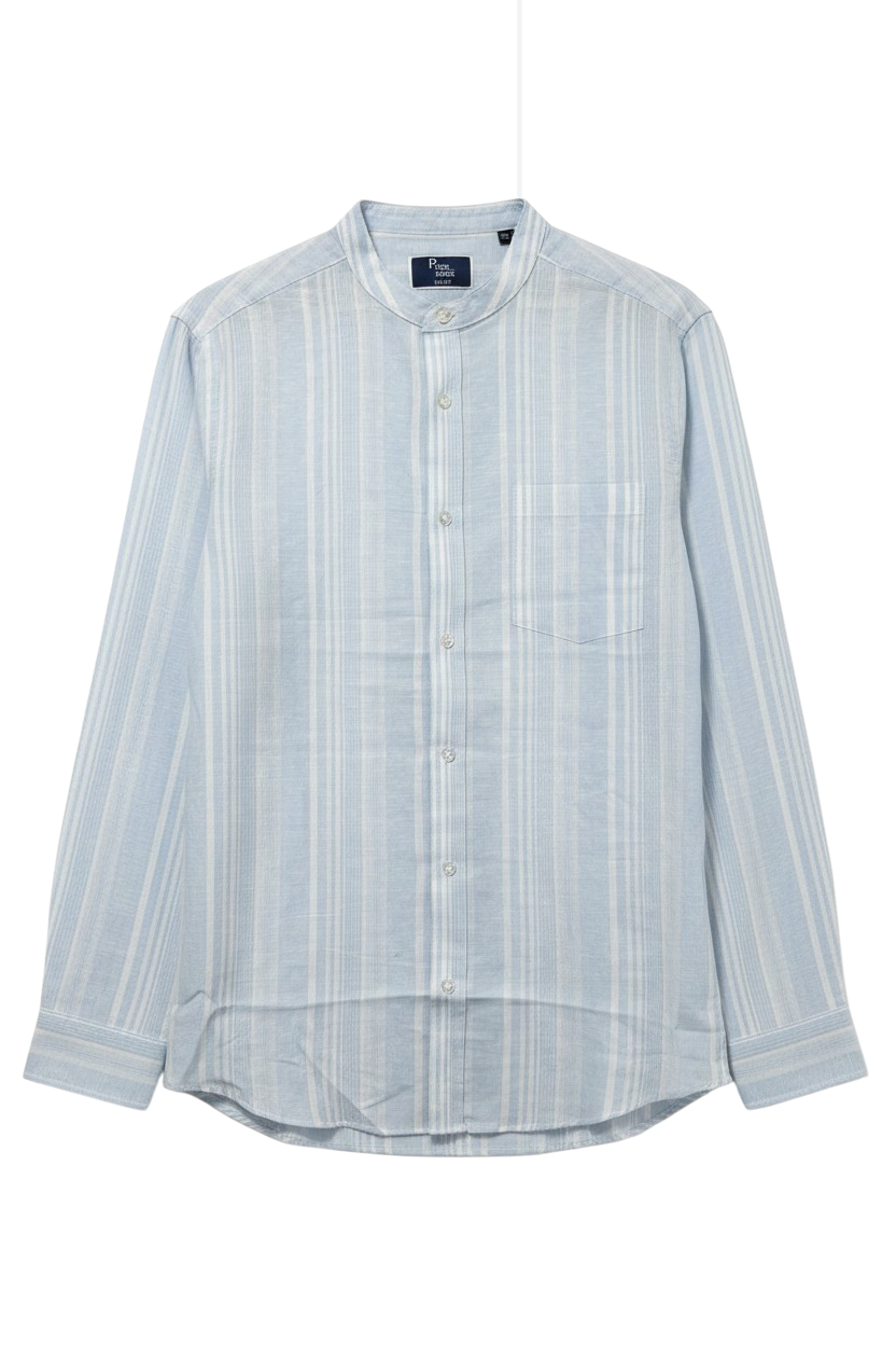 Men's Linen Blend Long Sleeve Casual Shirt