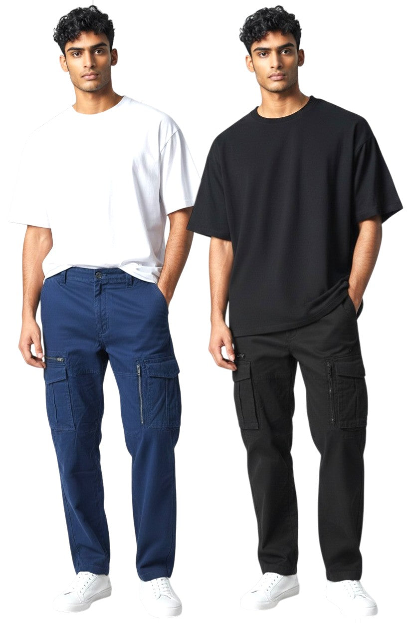Men’s Cargo Trousers Stretch Utility Workwear Pants