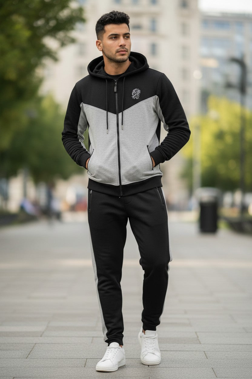 Men’s JOSS Fleece Tracksuit Set – Zip Hoodie & Tapered Joggers