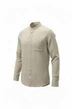 Men's Linen Blend Long Sleeve Casual Shirt