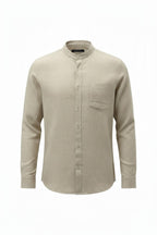 Men's Linen Blend Long Sleeve Casual Shirt