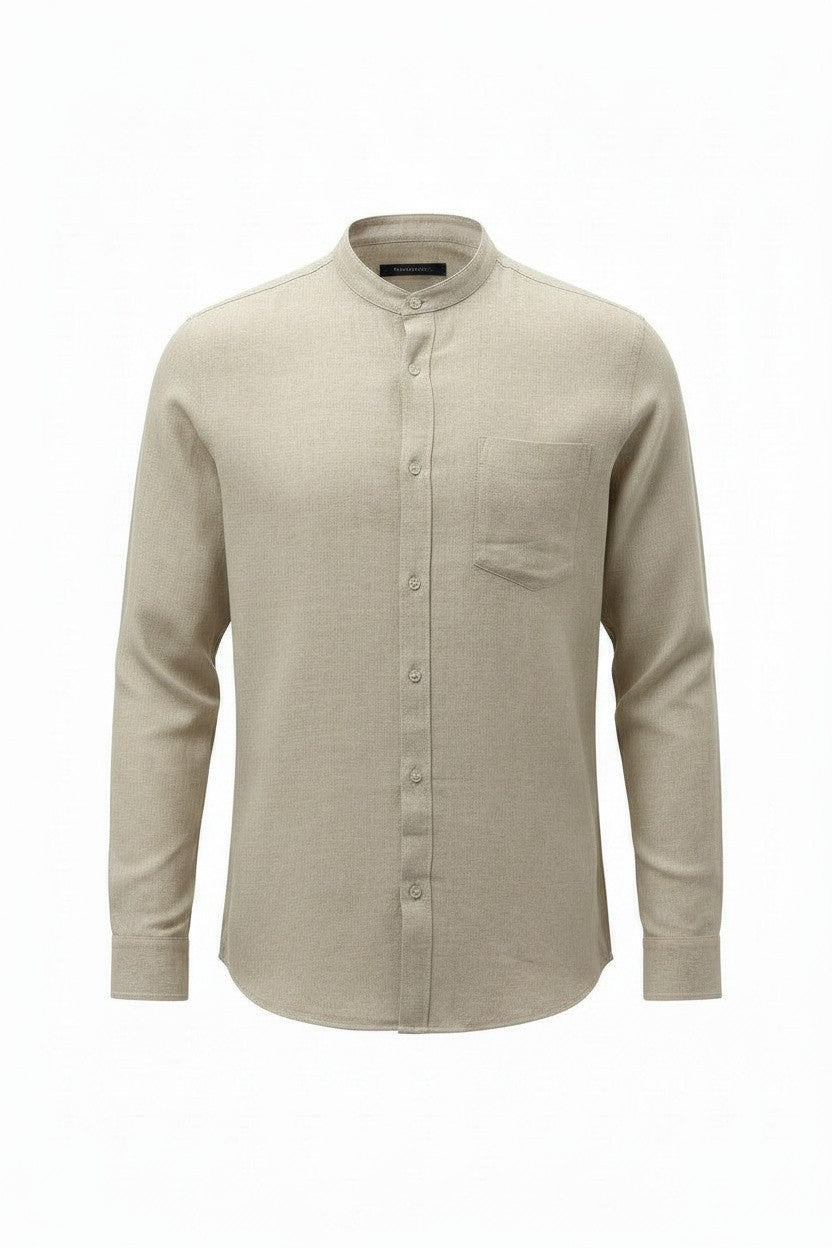 Men's Linen Blend Long Sleeve Casual Shirt